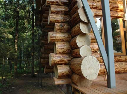 Бревно не отшлифованное. дом