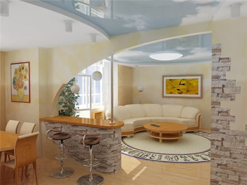 Фрагментарная отделка стен камнем