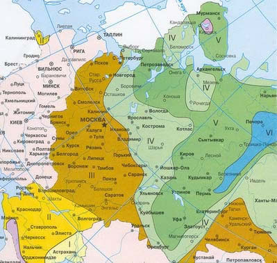 Карта снеговых нагрузок РФ