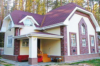 Комбинация материалов в наружной отделке