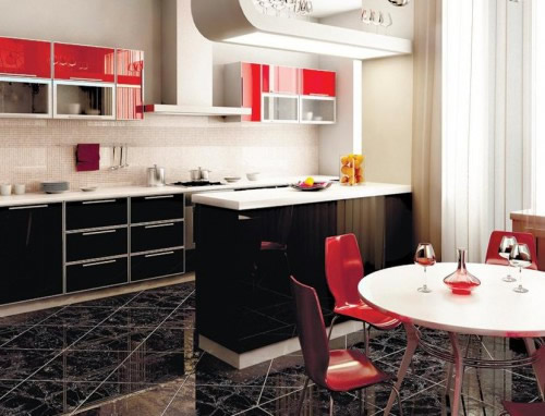 Кухня с барной стойкой