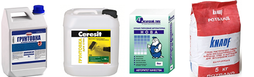 Некоторые виды штукатурок и грунтов