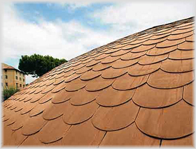 медная кровля из шашек