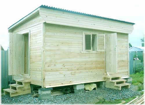 односкатная конструкция крыши бани