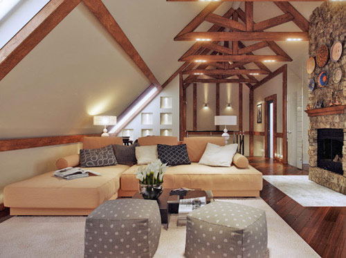 Отделка мансарды