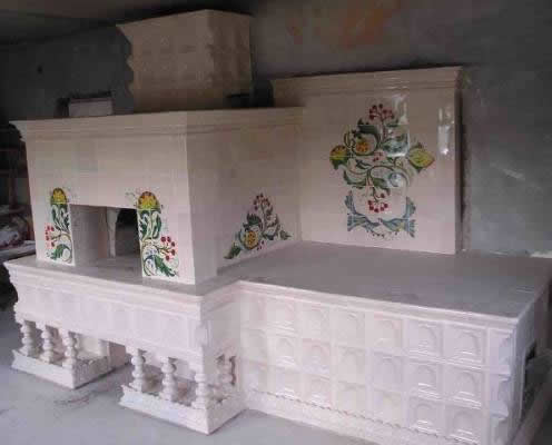 Отделка печи керамической плиткой