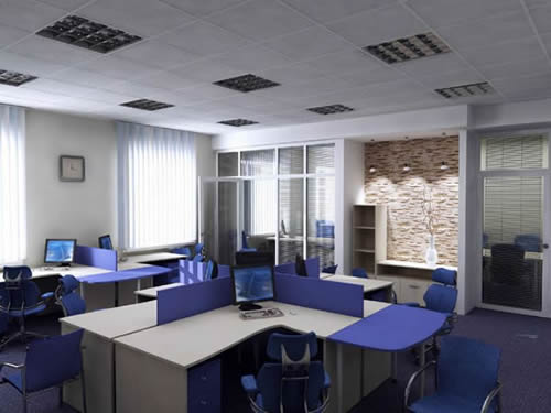 Интерьер общего кабинета должен быть неброским