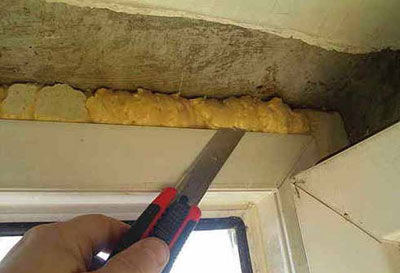 Срезка пены после монтажа окон