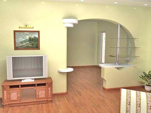 Пример отделки стены гипсокартоном