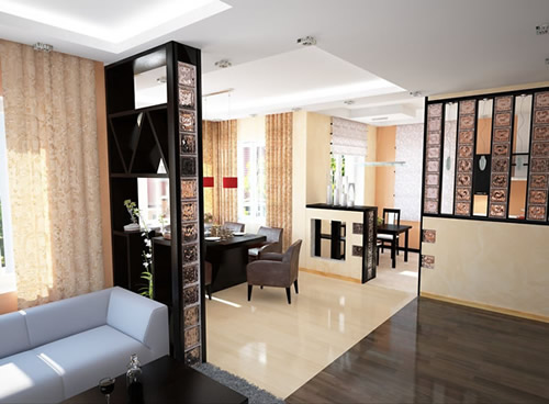 Фото гостиной с кухней