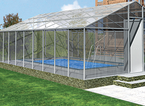 Поликарбонатная крыша для бассейна