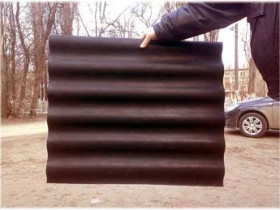 резиновый шифер значительно легче асбестового