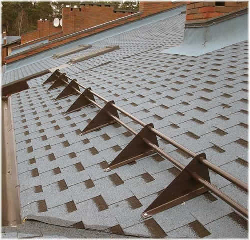 трубчатые задержатели снега на мягкой кровле