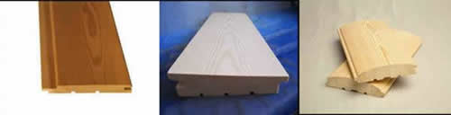 Виды вагонки: «Софт-лайн», «Американка», «Блок-хаус» слева направо